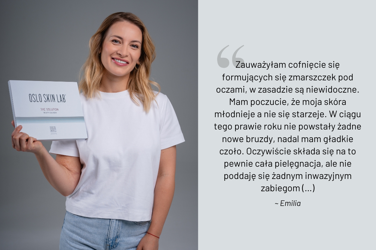 Cytat zadowolonej klientki Oslo Skin Lab